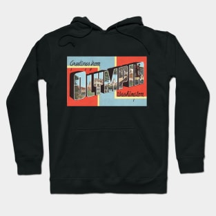 Greetings from Olympia, Washington - Vintage Large Letter Postcard Hoodie